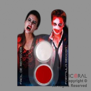 MAQUILLAJE ARTISTICO BLANCO Y ROJO (BLISTER X 2 UNID - 4 GR) (PACK X 3 BLISTERS)